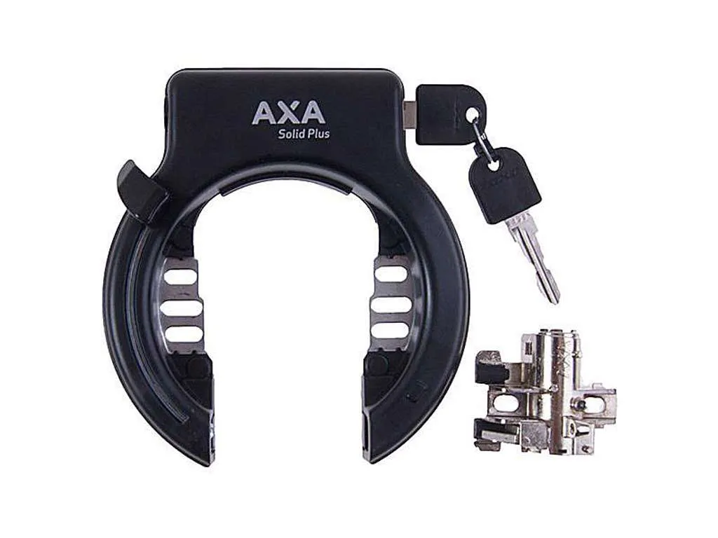 Axa Solid Plus ringlås + batterilås til E-bike Bosch Gen. 2, Svart