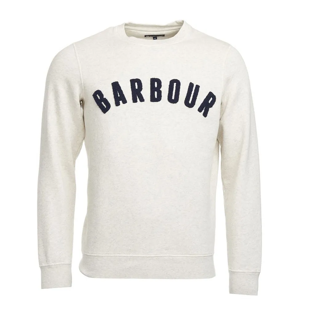 Barbour Men's Prep Logo Crew, Ecru marl