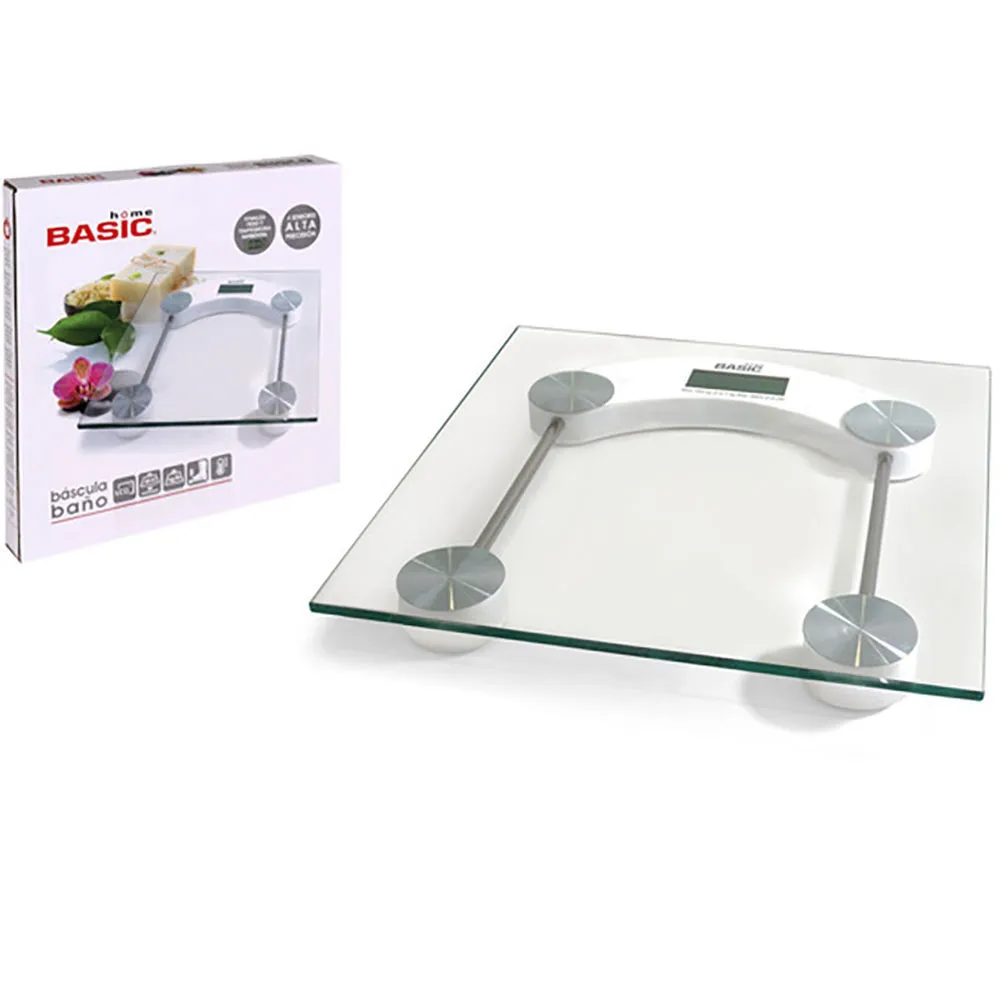 Basic Home Rektangulær Digital Baderomsvekt 150kg, Multicolor, One Size Basic Home Rektangulær Digital Baderomsvekt 150kg, Multicolor, One Size