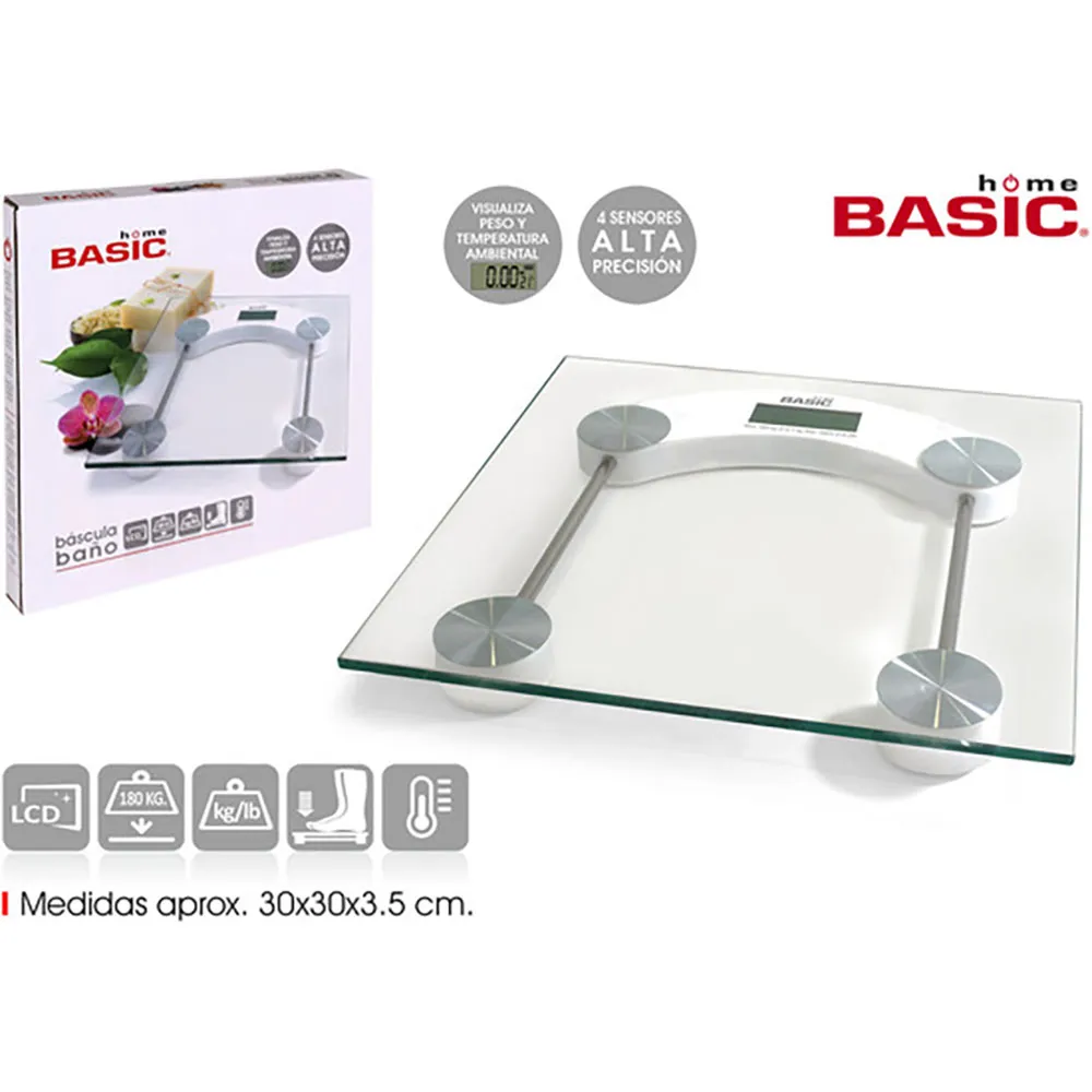 Basic Home Rektangulær Digital Baderomsvekt 150kg, Multicolor, One Size Basic Home Rektangulær Digital Baderomsvekt 150kg, Multicolor, One Size