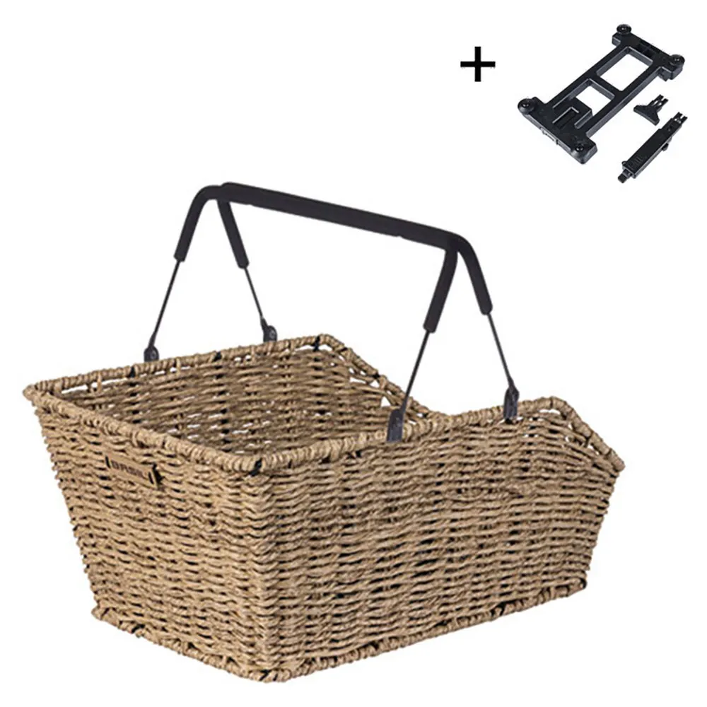Basil Cento Rattan Look Mik Bakre Kurv, Seagrass, One Size