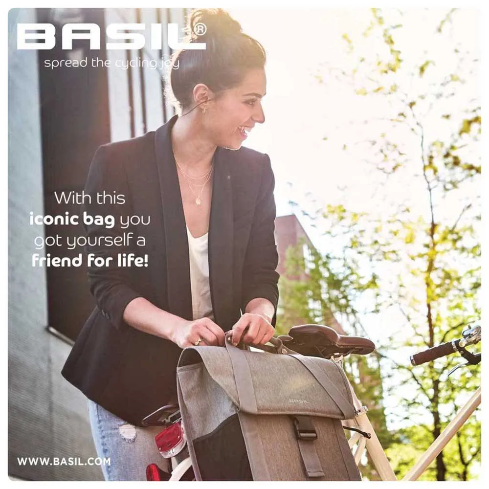 Basil Go Single 16l Sykkelvesker, Grey, One Size Basil Go Single 16l Sykkelvesker, Grey, One Size