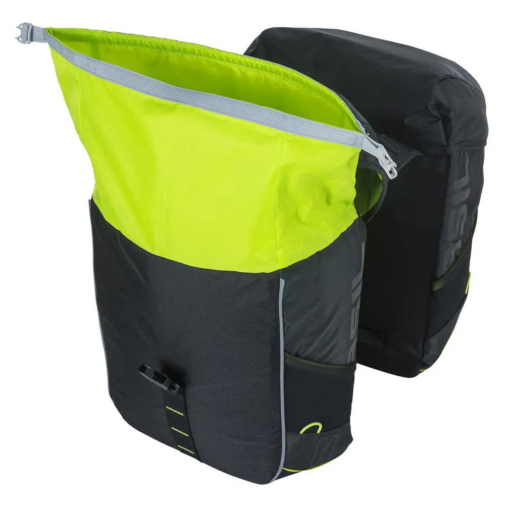 Basil Miles Double Sykkelvesker 32l, Black / lime, One Size Basil Miles Double Sykkelvesker 32l, Black / lime, One Size