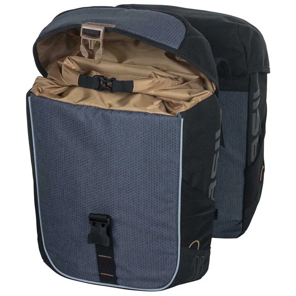 Basil Miles Double Sykkelvesker 34l, Dark grey, One Size