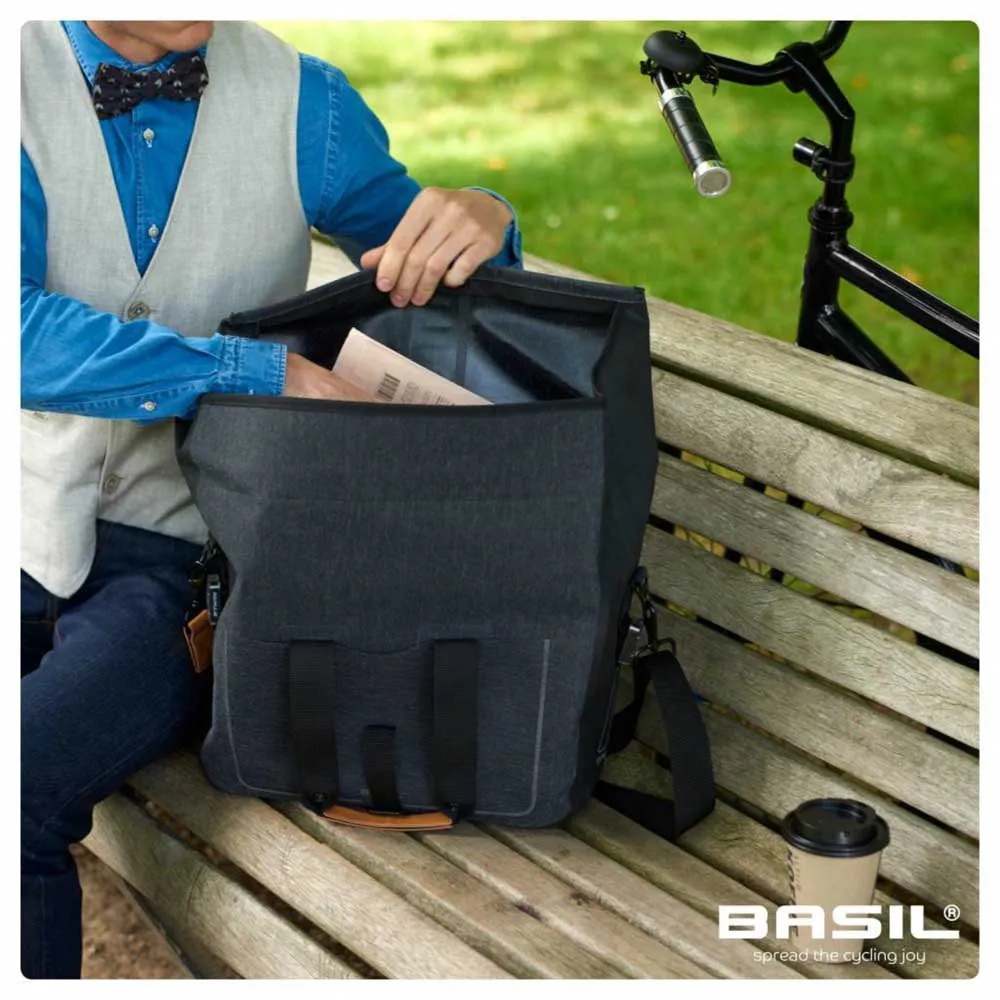 Basil Urban Dry Business Sykkelveske 20l, Dark grey, One Size