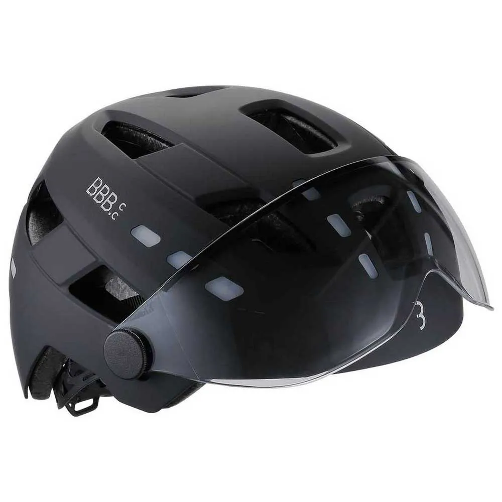 BBB District Led Faceshield Byhjelm, Matt black BBB District Led Faceshield Byhjelm, Matt black