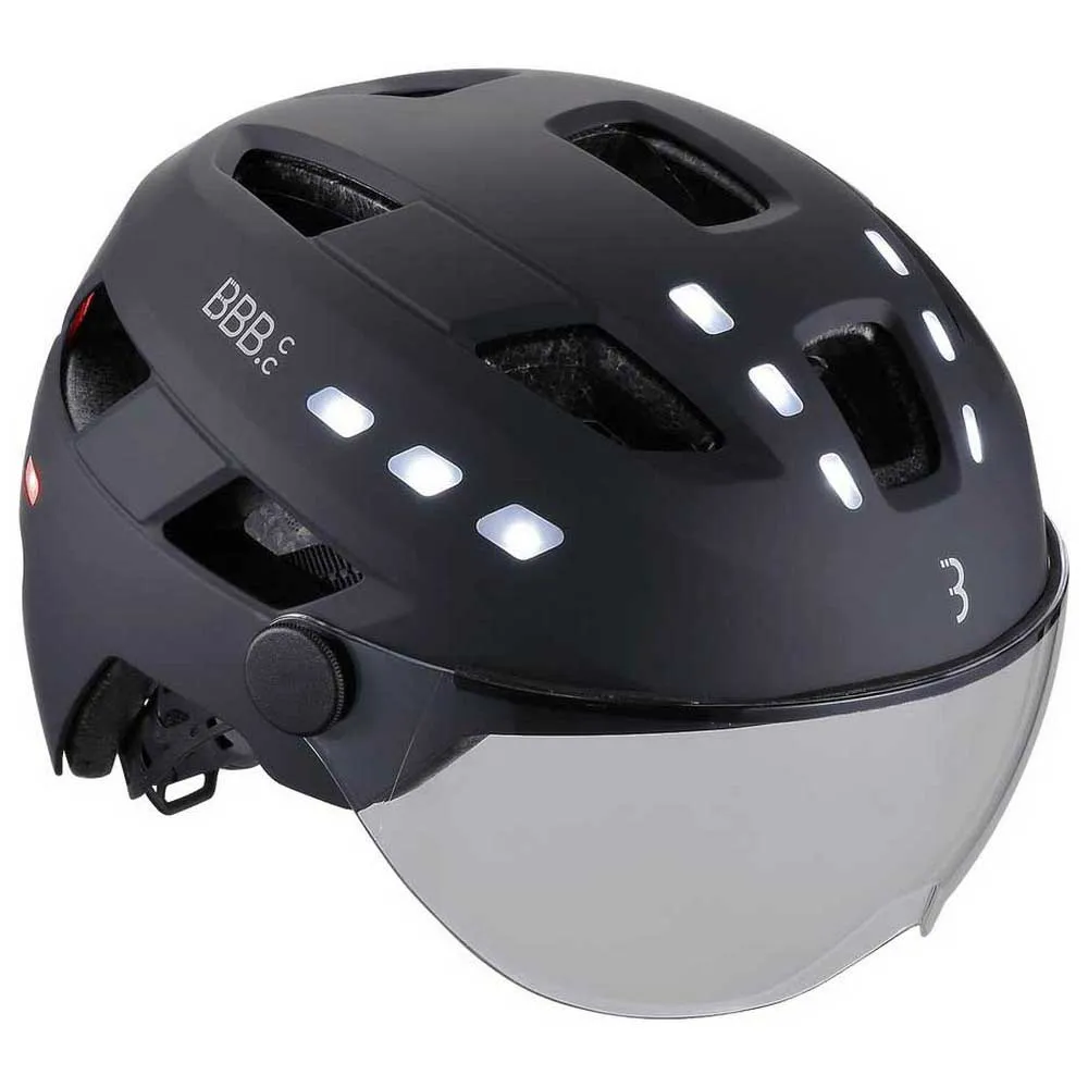 BBB District Led Faceshield Byhjelm, Matt black BBB District Led Faceshield Byhjelm, Matt black