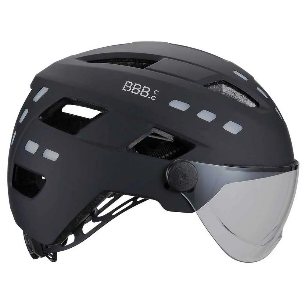 BBB District Led Faceshield Byhjelm, Matt black BBB District Led Faceshield Byhjelm, Matt black