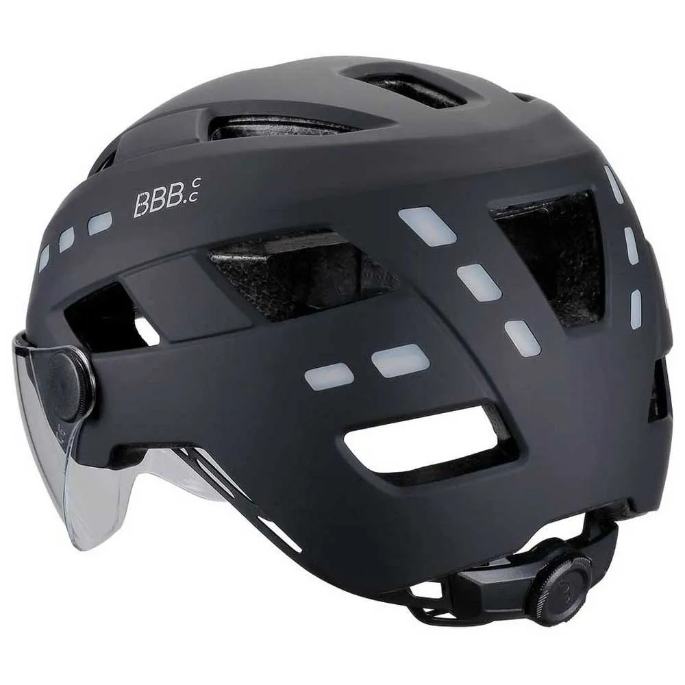 BBB District Led Faceshield Byhjelm, Matt black BBB District Led Faceshield Byhjelm, Matt black