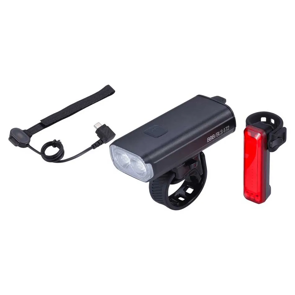 BBB Strike Duo 1600 + Mini Signal Sykkellyktesett, Black / red, 1600 / 50 Lysstyrker