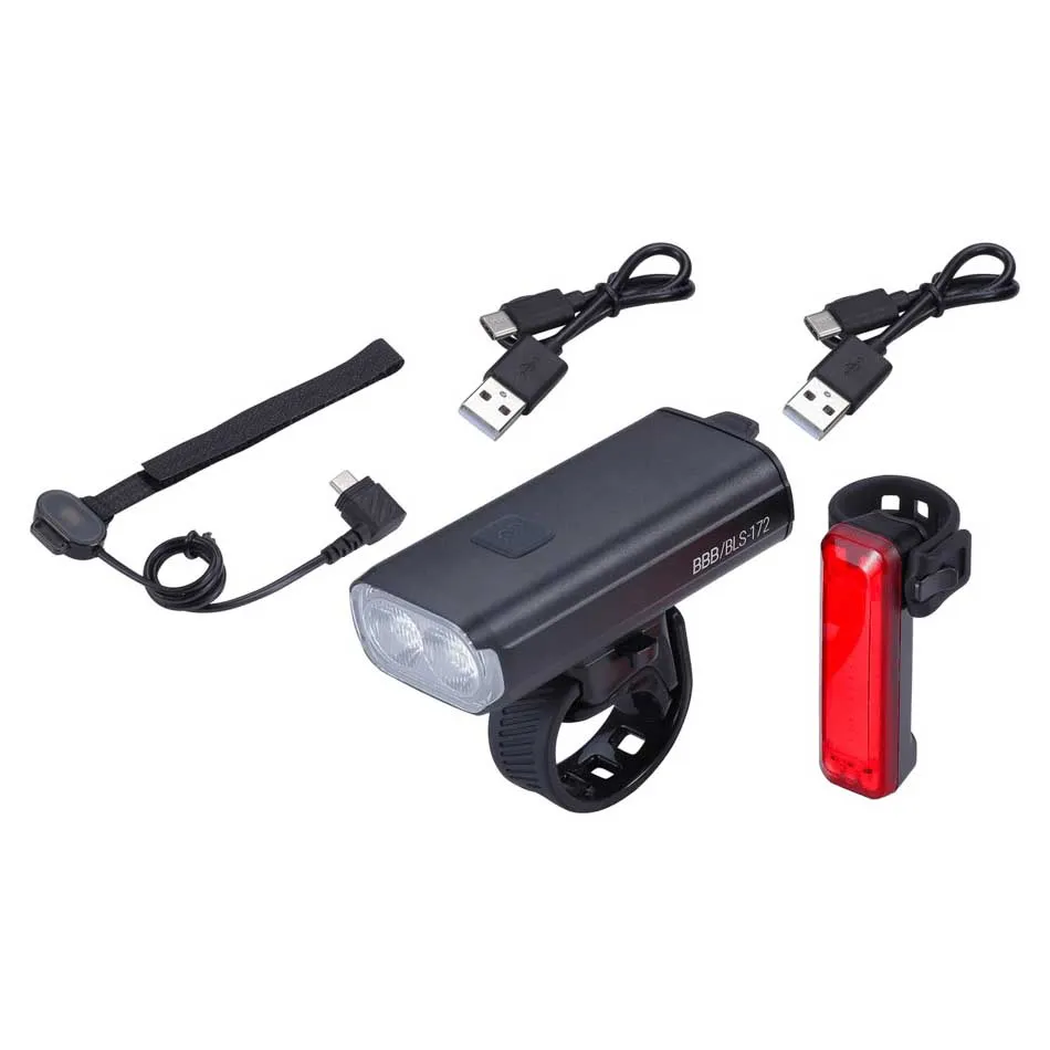BBB Strike Duo 1600 + Mini Signal Sykkellyktesett, Black / red, 1600 / 50 Lysstyrker