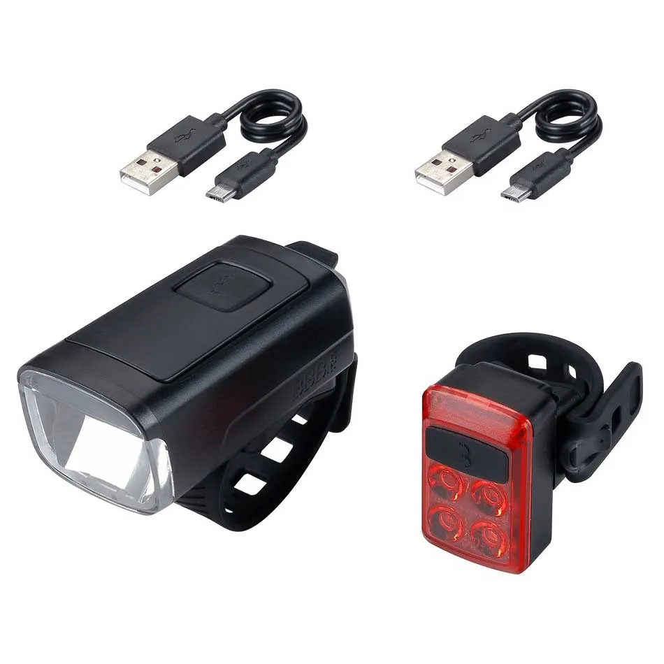 BBB Stud 50 + Bls-236 Sykkellyktesett, Black / red, 200 / 16 Lysstyrker BBB Stud 50 + Bls-236 Sykkellyktesett, Black / red, 200 / 16 Lysstyrker