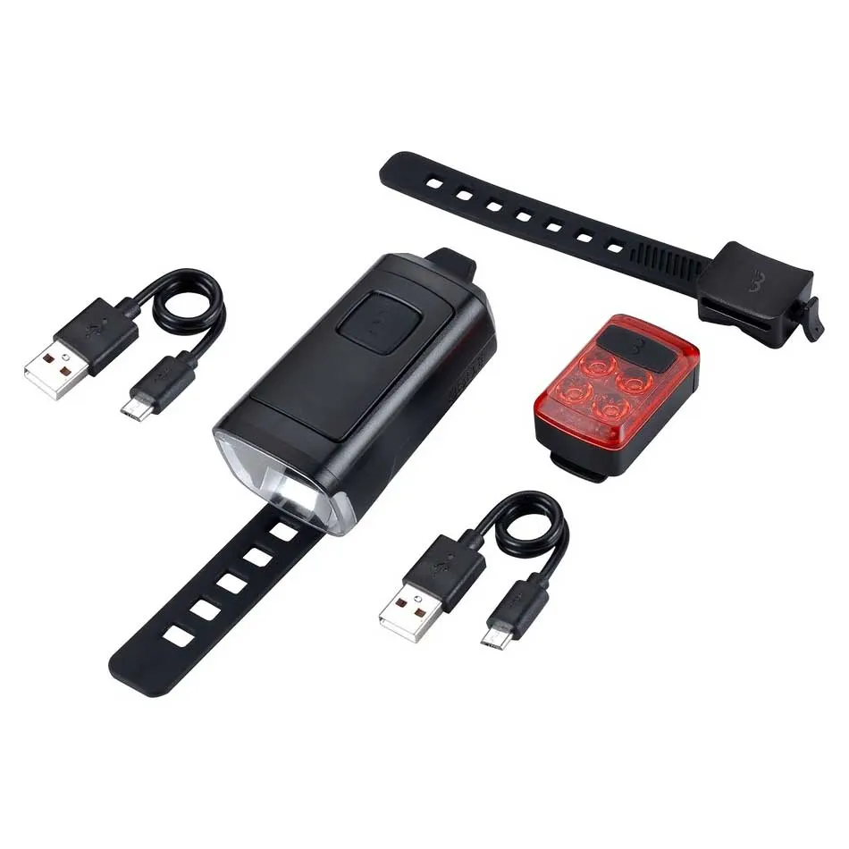 BBB Stud 50 + Bls-236 Sykkellyktesett, Black / red, 200 / 16 Lysstyrker BBB Stud 50 + Bls-236 Sykkellyktesett, Black / red, 200 / 16 Lysstyrker