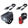 BBB Stud Strap 33 + Bls-144 Sykkellyktesett, Black, 140 Lysstyrker