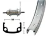 BBG Bakhjul 1 gir 16 tommer, Silver, 9 x 130mm