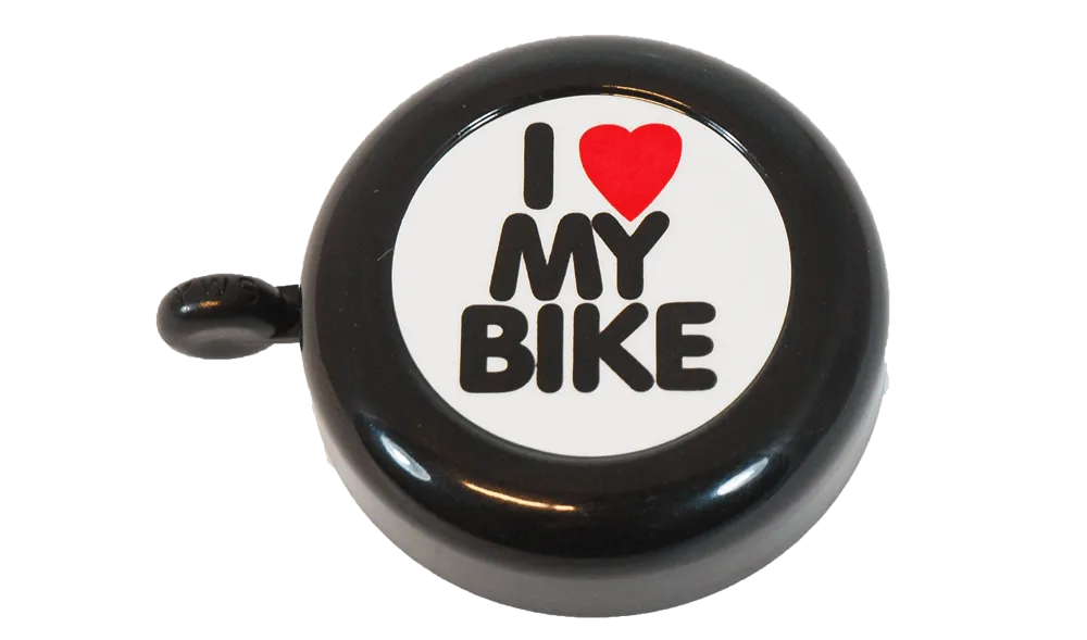 BBG I Love MY Bike ringeklokke, Svart/hvit