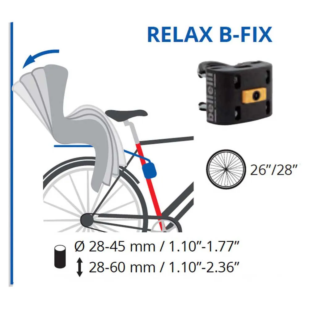 Bellelli Mr Fox Relax B-fix Bakre Barnesykkelsete, Grey, Max 22kg Bellelli Mr Fox Relax B-fix Bakre Barnesykkelsete, Grey, Max 22kg