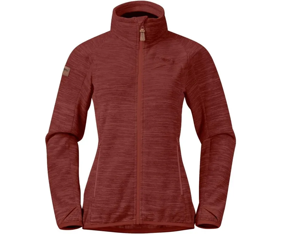 Bergans Hareid NoHood Fleece Jacket Women, Chianti red Bergans Hareid NoHood Fleece Jacket Women, Chianti red