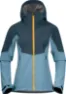 Bergans Women's Senja Hybrid Softshell Jacket, Smoke blue/orion blue/light golden yellow