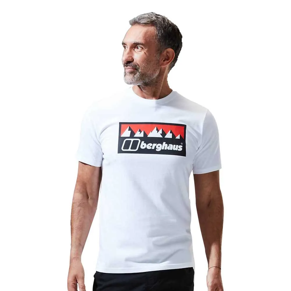 Berghaus Grey Fangs Peak Kortarmet T-skjorte, Pure white