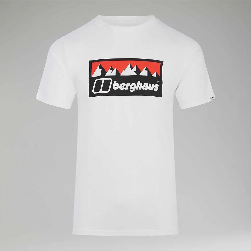 Berghaus Grey Fangs Peak Kortarmet T-skjorte, Pure white
