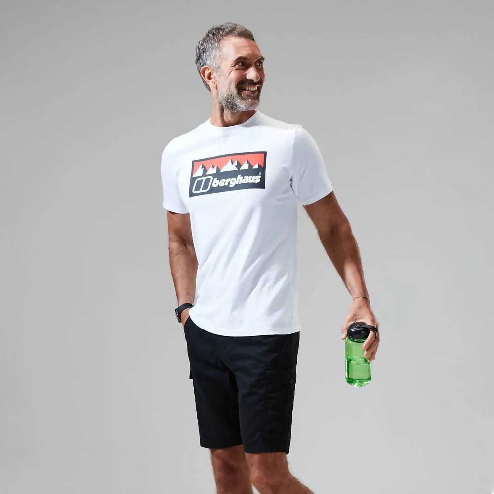 Berghaus Grey Fangs Peak Kortarmet T-skjorte, Pure white