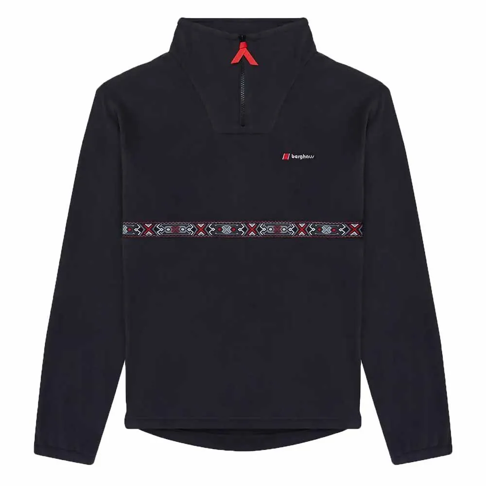 Berghaus Oversized Aztec Fleecejakke Med Halv Glidelås, Jet black Berghaus Oversized Aztec Fleecejakke Med Halv Glidelås, Jet black
