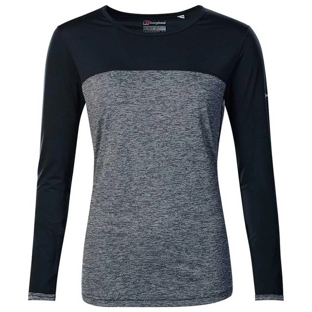 Berghaus Voyager Tech Crew Langarmet T-skjorte, Dark grey / black