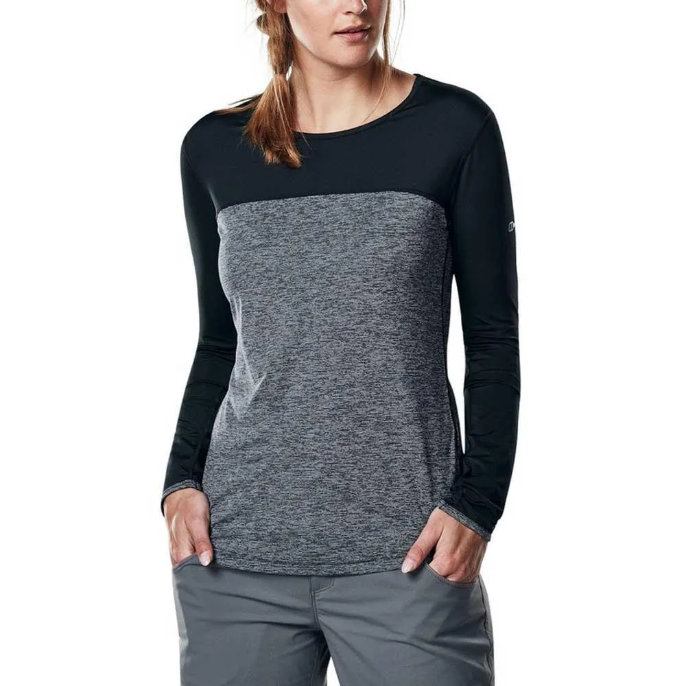 Berghaus Voyager Tech Crew Langarmet T-skjorte, Dark grey / black