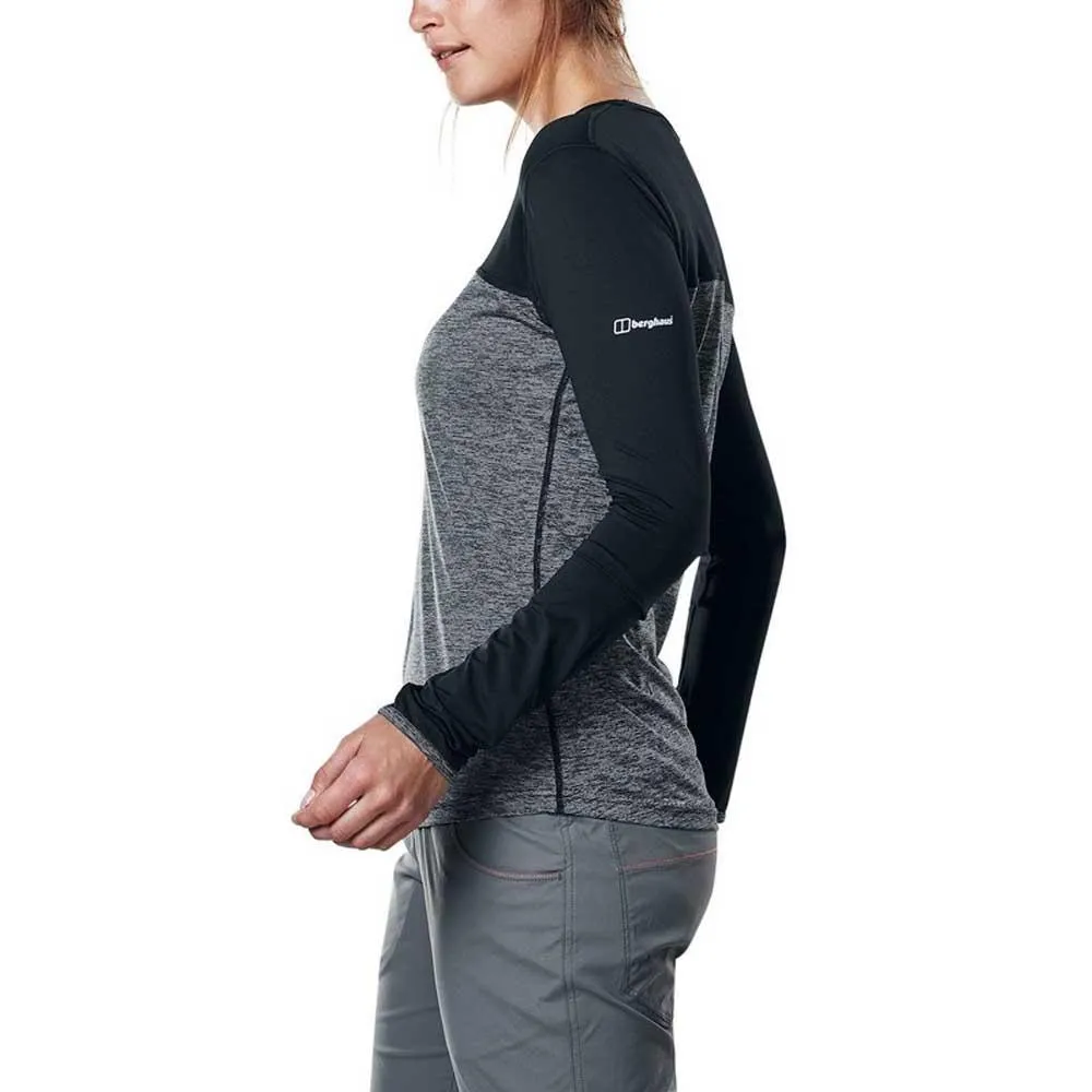 Berghaus Voyager Tech Crew Langarmet T-skjorte, Dark grey / black