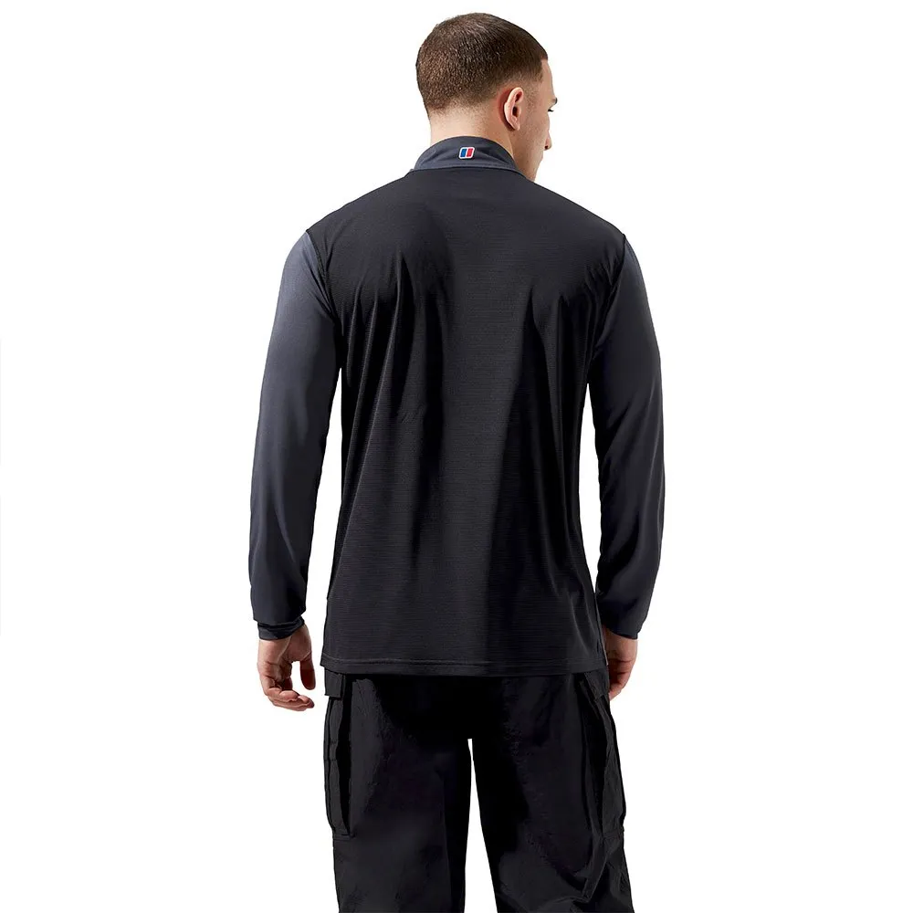 Berghaus Wayside Tech Halv Glidelås Langarmet T-skjorte, Grey