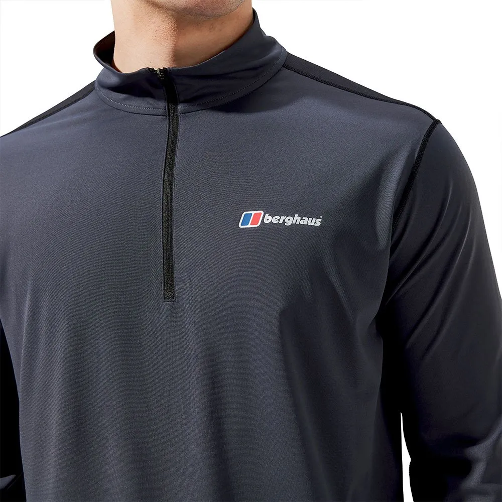 Berghaus Wayside Tech Halv Glidelås Langarmet T-skjorte, Grey