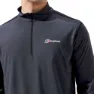 Berghaus Wayside Tech Halv Glidelås Langarmet T-skjorte, Grey
