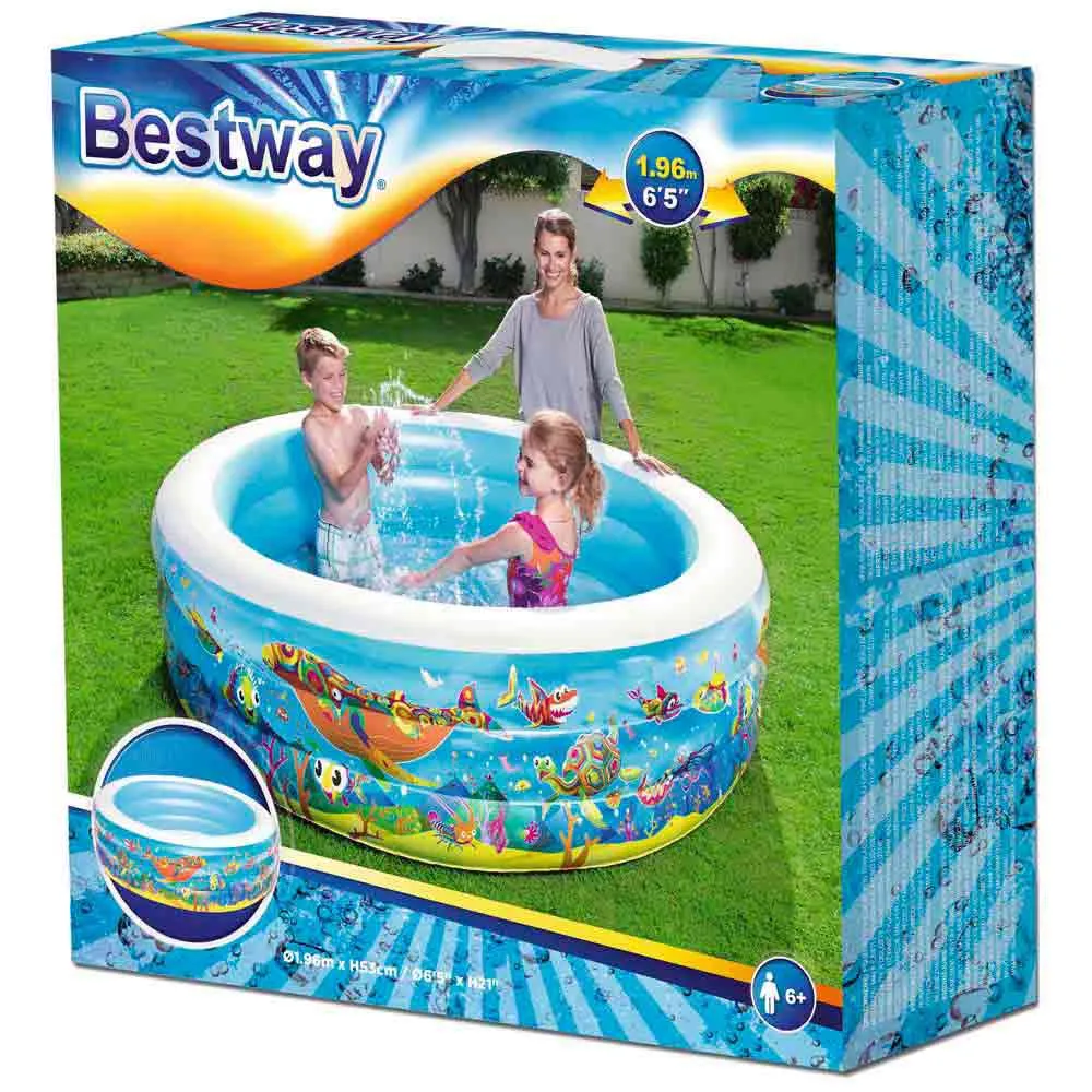 Bestway 196x53 Cm Rund Oppblåsbar Basseng unisex, Multicolour, 700L