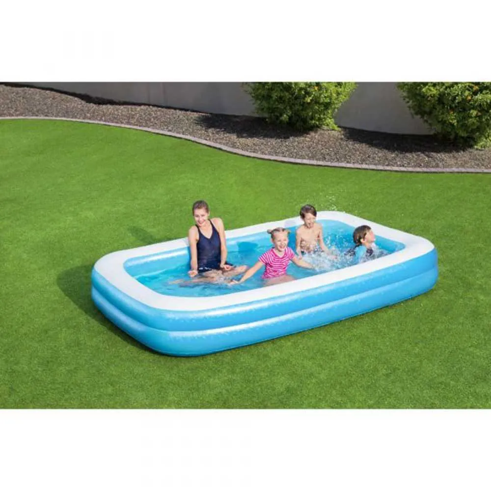 Bestway 305x183x46 Cm Rektangulært Oppblåsbart Basseng unisex, Blue / white, 850L Bestway 305x183x46 Cm Rektangulært Oppblåsbart Basseng unisex, Blue / white, 850L
