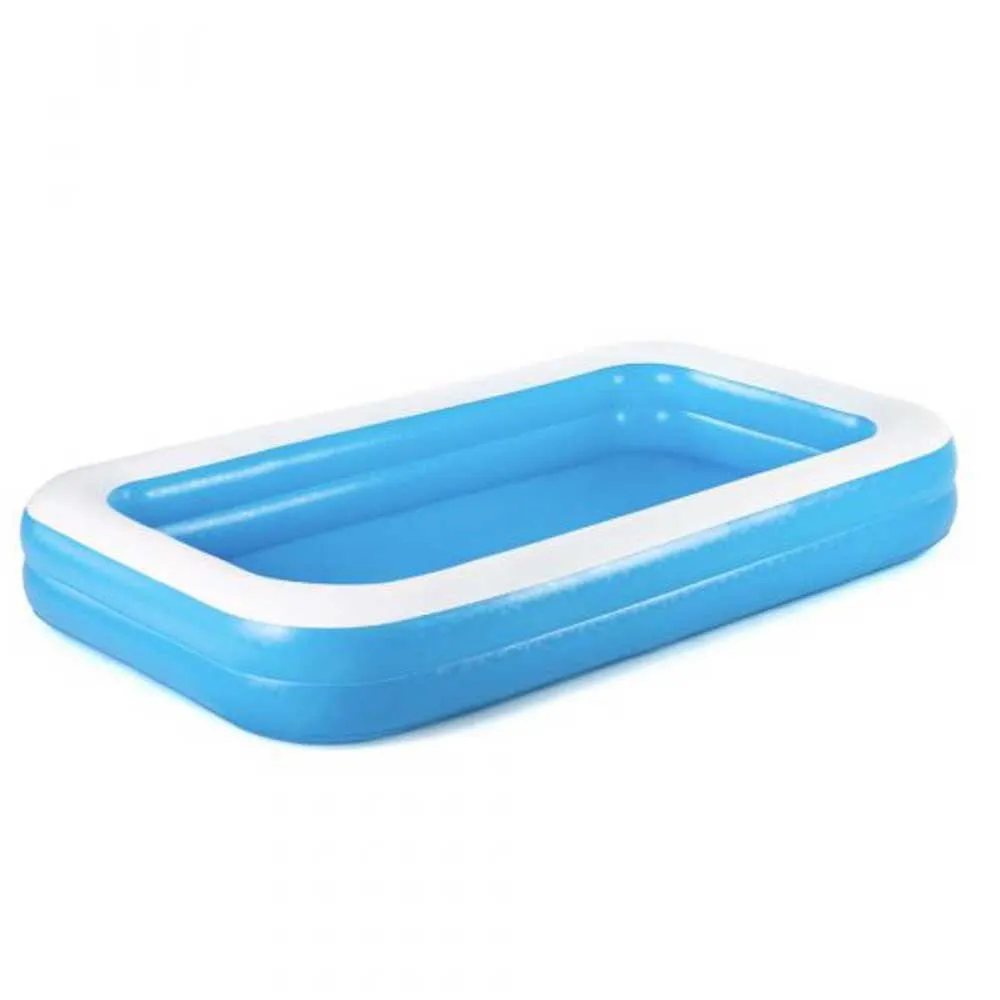 Bestway 305x183x46 Cm Rektangulært Oppblåsbart Basseng unisex, Blue / white, 850L Bestway 305x183x46 Cm Rektangulært Oppblåsbart Basseng unisex, Blue / white, 850L