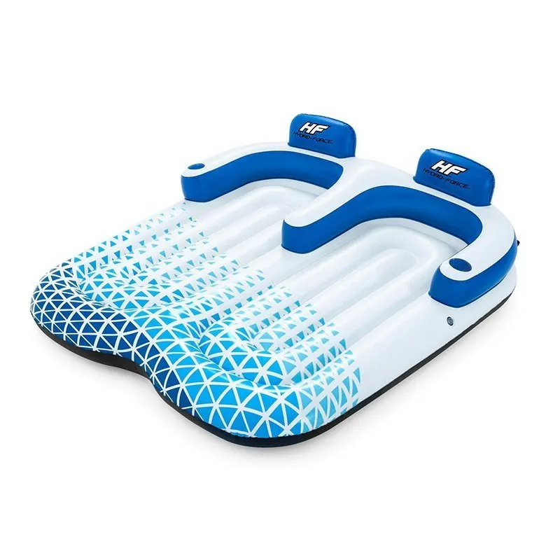 Bestway 43534 Dobbel Flytestol unisex, Blue / white, 196 x 193cm Bestway 43534 Dobbel Flytestol unisex, Blue / white, 196 x 193cm