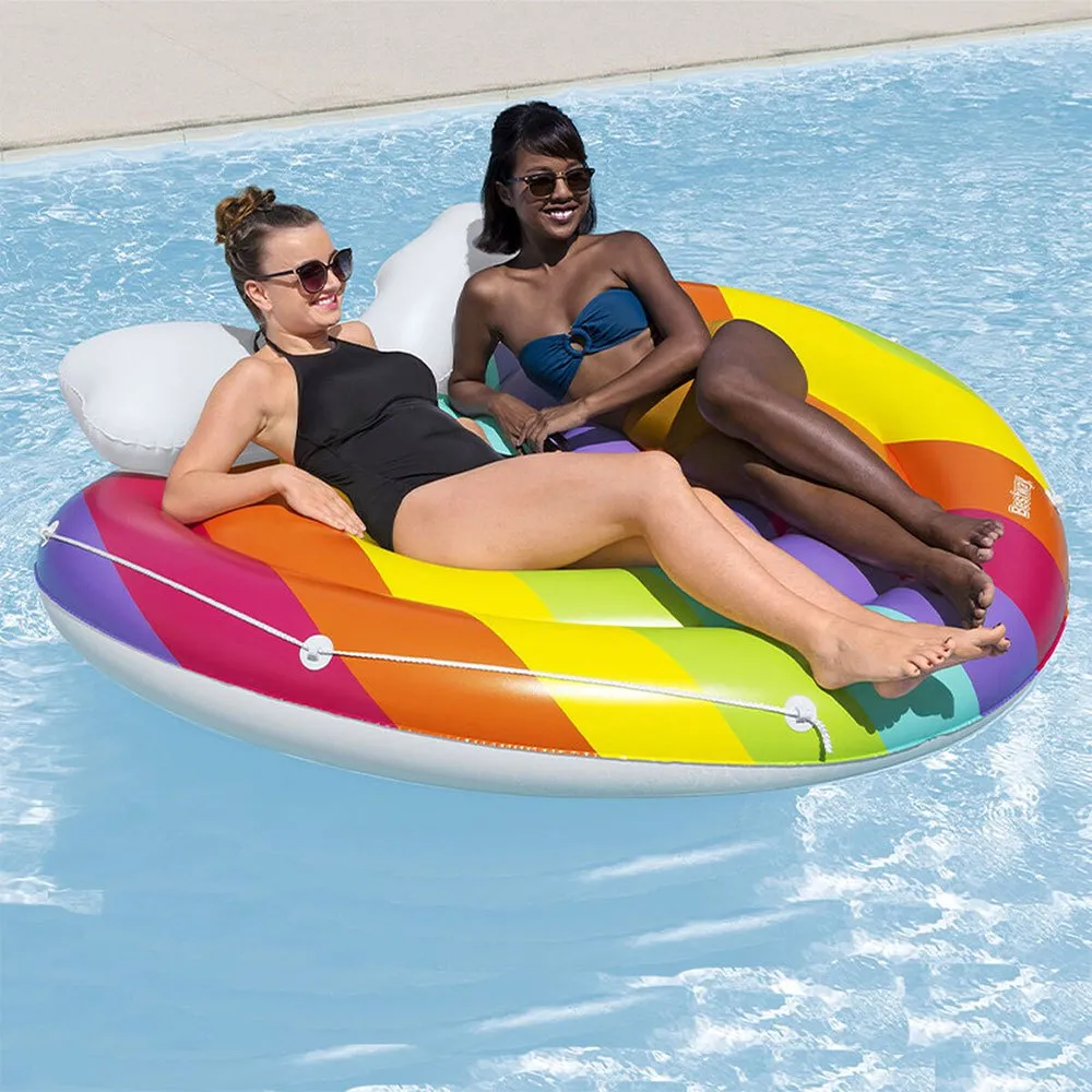 Bestway 43722 Rainbow Dreams Oppblåsbar øy unisex, 175 x 163cm