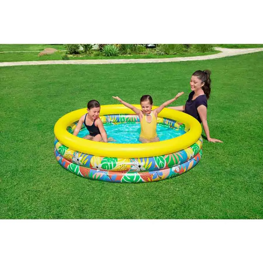 Bestway 51203 Tropical Ø168x38 Cm Rund Oppblåsbar Basseng unisex, Multicolour, Ø168 x 38cm