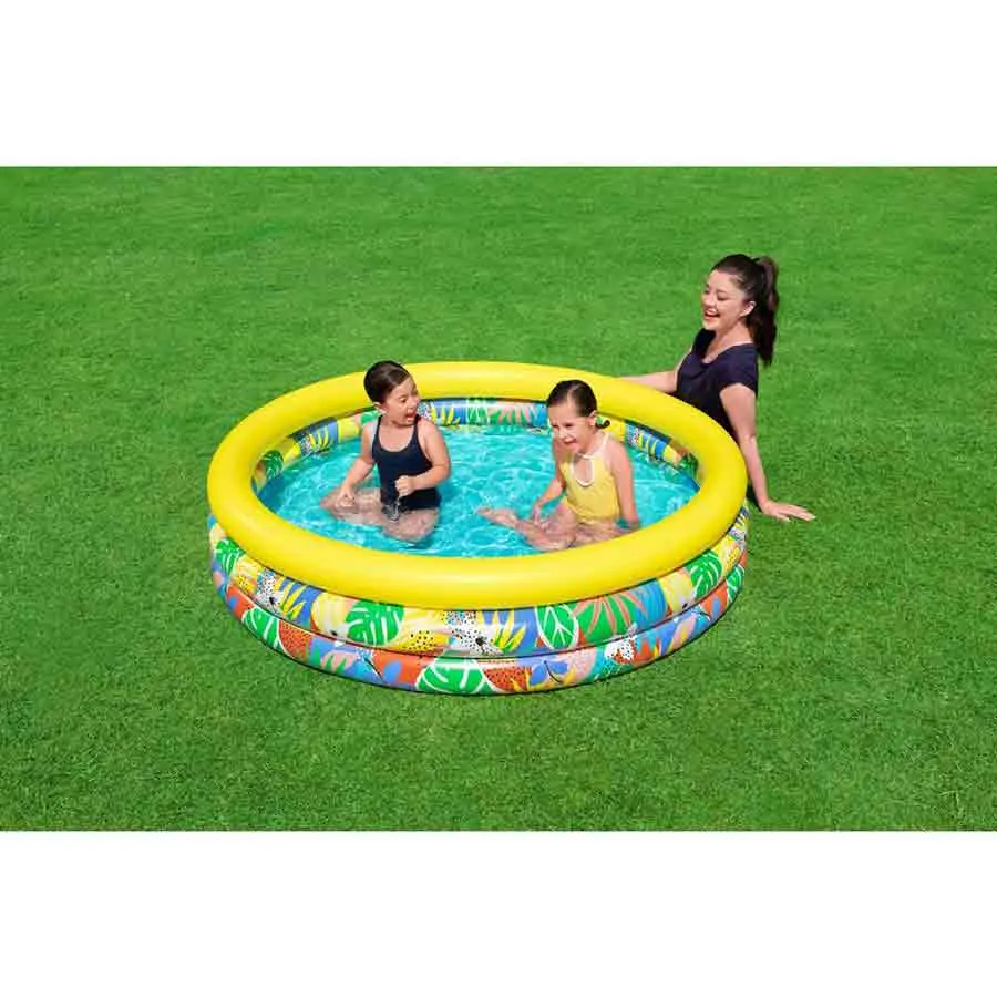 Bestway 51203 Tropical Ø168x38 Cm Rund Oppblåsbar Basseng unisex, Multicolour, Ø168 x 38cm