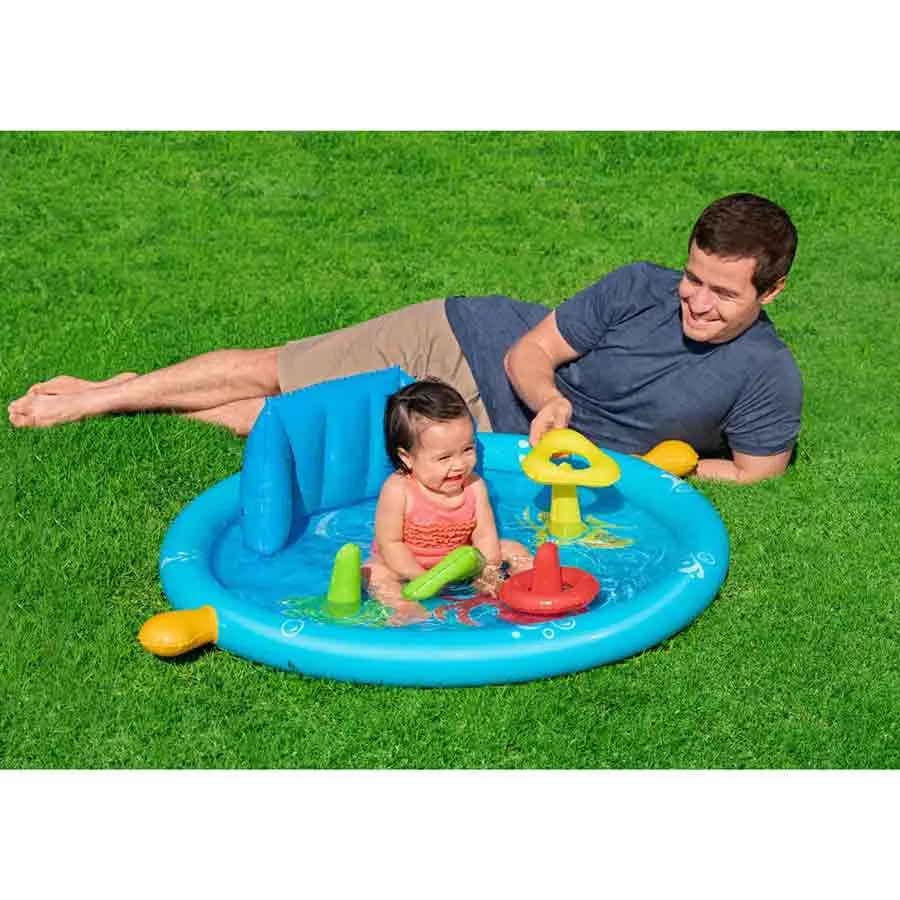 Bestway 52568 Lil´seashapes Skyggelagt Barnebasseng 112x89x76 Cm unisex, Multicolour, 112 x 86 x 76cm