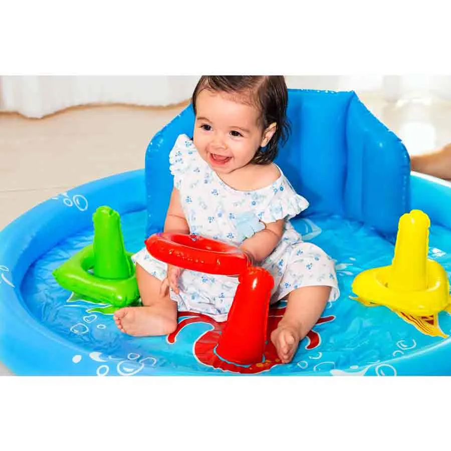 Bestway 52568 Lil´seashapes Skyggelagt Barnebasseng 112x89x76 Cm unisex, Multicolour, 112 x 86 x 76cm