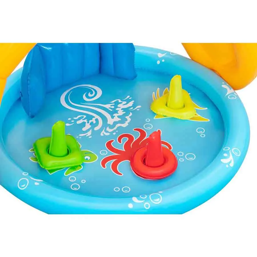 Bestway 52568 Lil´seashapes Skyggelagt Barnebasseng 112x89x76 Cm unisex, Multicolour, 112 x 86 x 76cm
