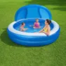 Bestway 54337 Liters Rundt Oppblåsbart Basseng Med Parasoll unisex, Blue / white, 241 x 241 x 140cm