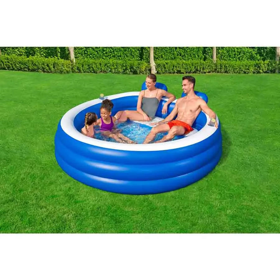 Bestway 54422 Splash Paradise 231x219x79 Cm Rund Oppblåsbar Basseng unisex, Royal / white, 231 x 219 x 79 Bestway 54422 Splash Paradise 231x219x79 Cm Rund Oppblåsbar Basseng unisex, Royal / white, 231 x 219 x 79