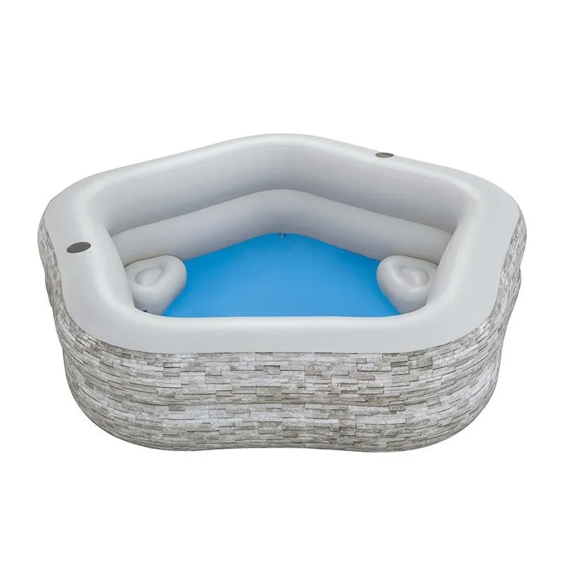 Bestway 54423 Oppblåsbar Basseng unisex, Grey / blue, 213 x 119 x 61cm Bestway 54423 Oppblåsbar Basseng unisex, Grey / blue, 213 x 119 x 61cm
