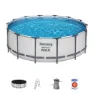 Bestway 5612x Steel Pro Max Ø427x122cm Rundt Rørbasseng, White / grey / blue, 15232L