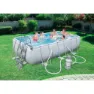Bestway 56442 Power Steel 404x201x100cm Rektangulært Rørbasseng, Grey / blue, 6478L