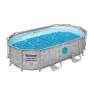 Bestway 56714 Power Steel Swim Vista 427x250x100cm Ovalt Rørbasseng, Grey / blue, 7250L
