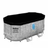 Bestway 56714 Power Steel Swim Vista 427x250x100cm Ovalt Rørbasseng, Grey / blue, 7250L